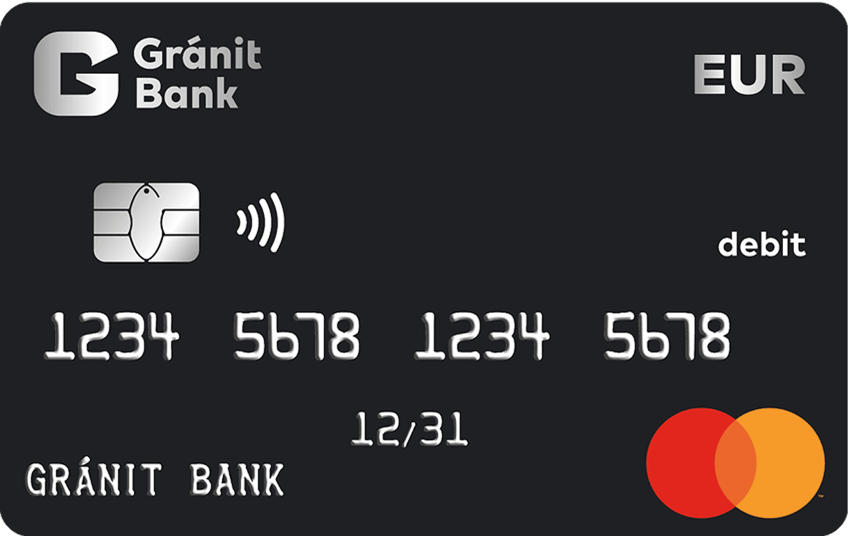 Gránitbank EUR debit kártya.
