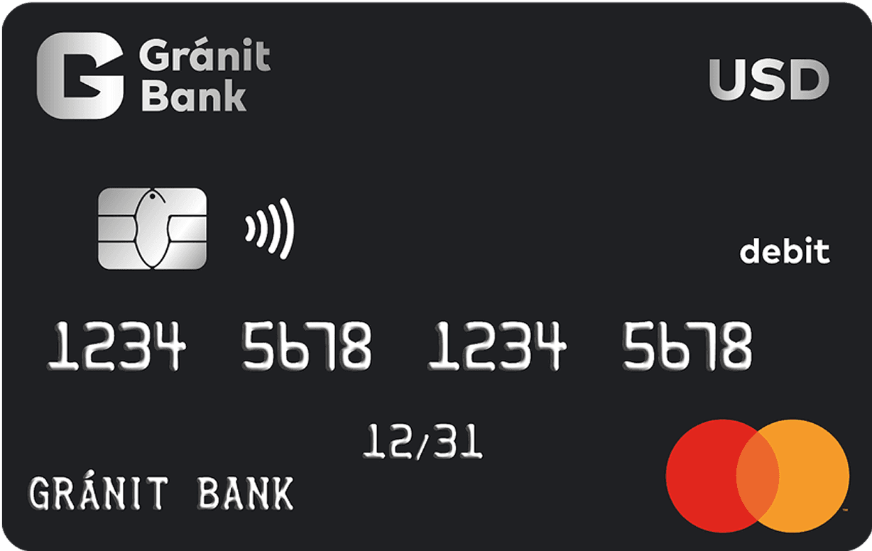 Gránitbank USD debit kártya.