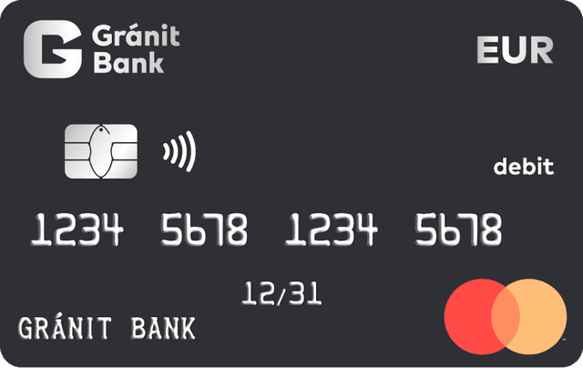 Eurós Gránitbankos kártya.